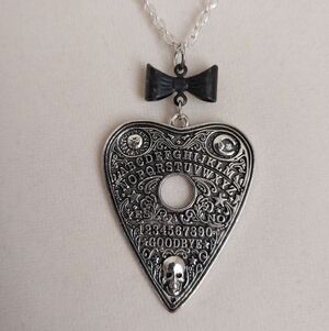 Goth witch Ouija planchette handmade necklace